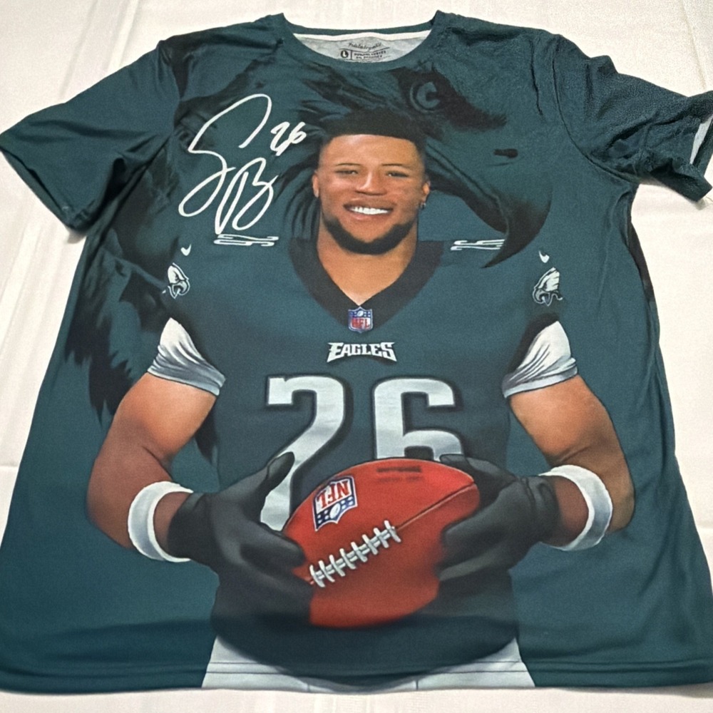 Saquon Barkley Philadelphia Eagles T-Shirt Tristategotit Mens L All Over Print